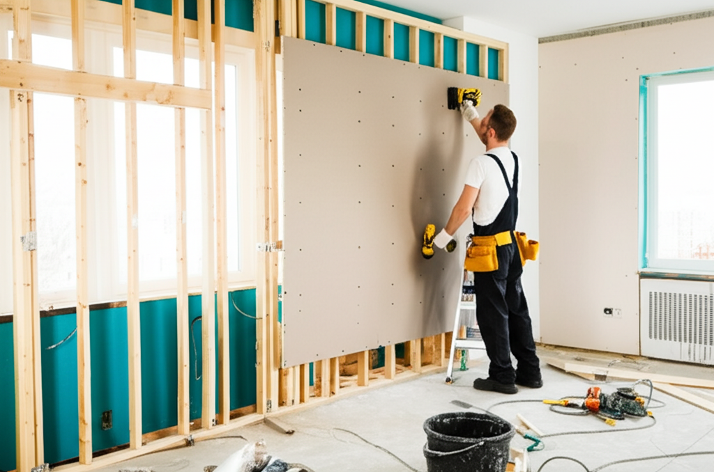 Professional drywall installation in Hollywood