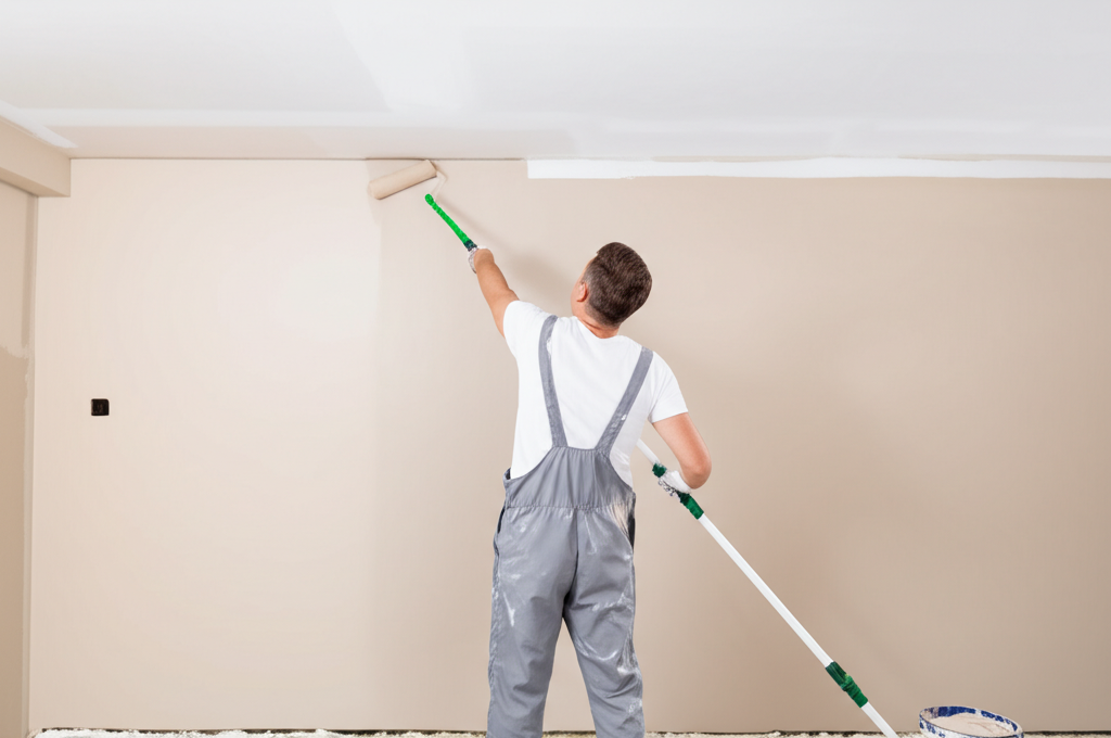 Professional painting finished drywall